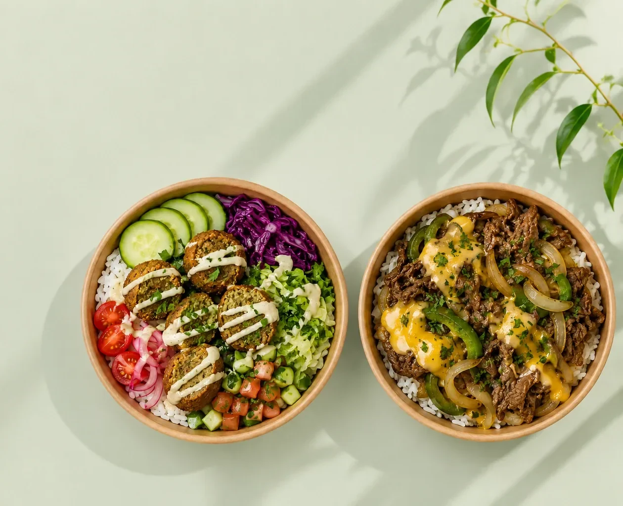 Frische chaihut Bowls mit Saucen und Toppings
